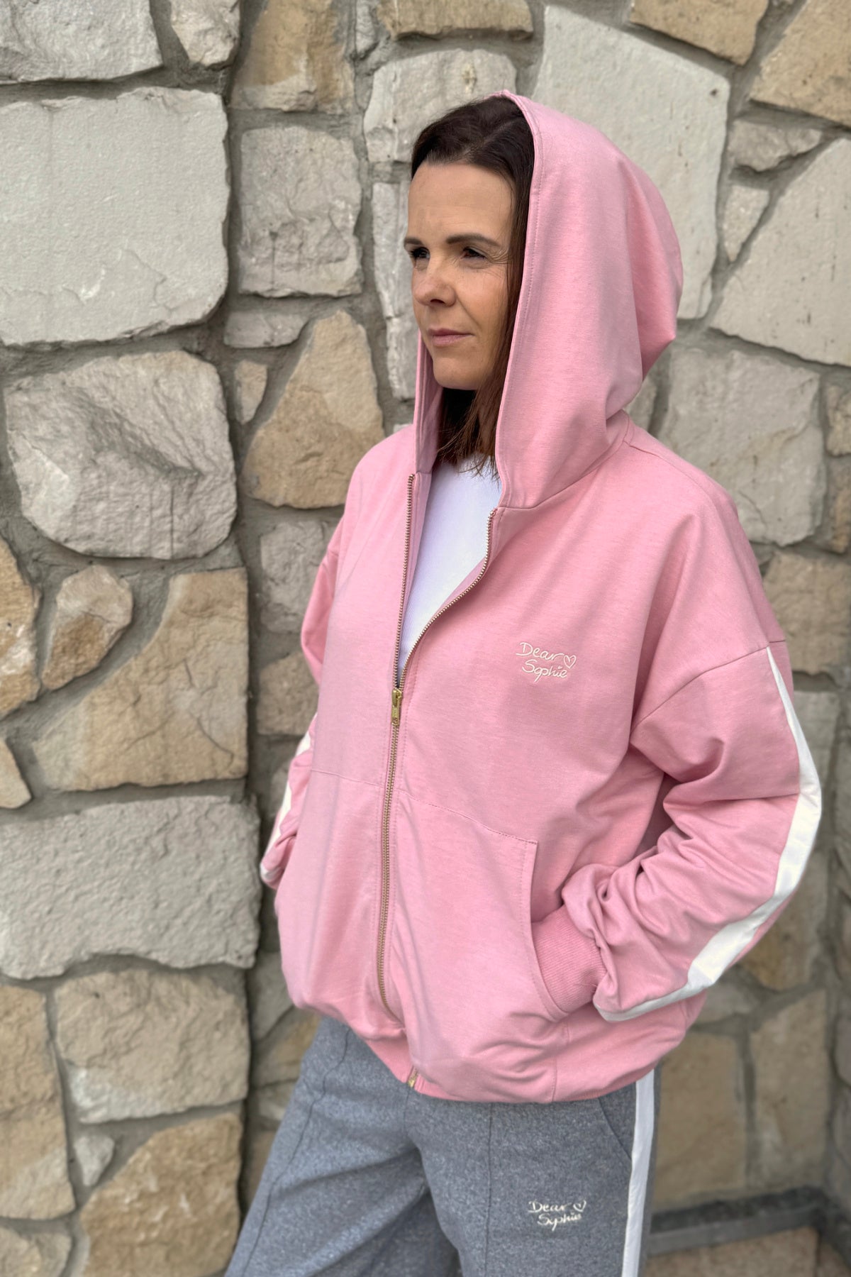 Damska bluza z kapturem Hush Pink – ujęcie 7