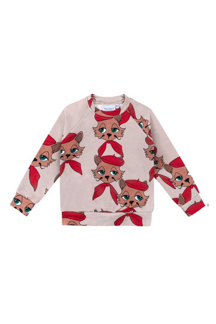 Longsleeve dziecięcy Kot Artysta Jasny – DEAR SOPHIE