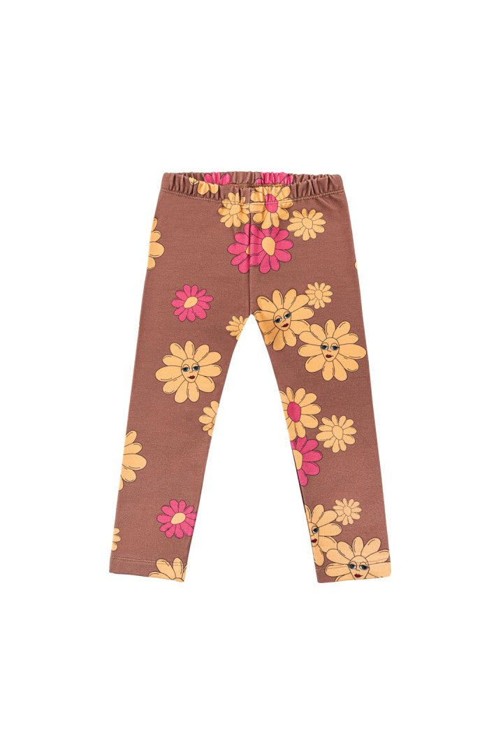 Legginsy dziecięce Kwiatki Brąz – DEAR SOPHIE