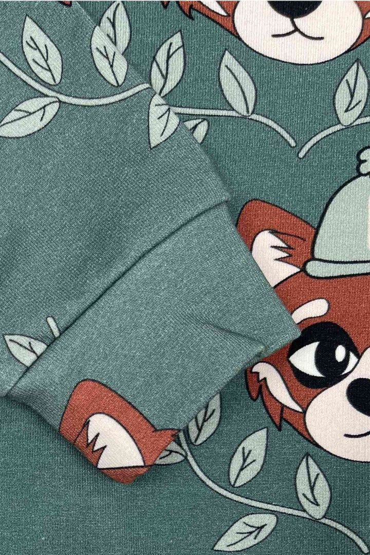 Bluza dziecięca z kominem Panda Zielona – ujęcie 6