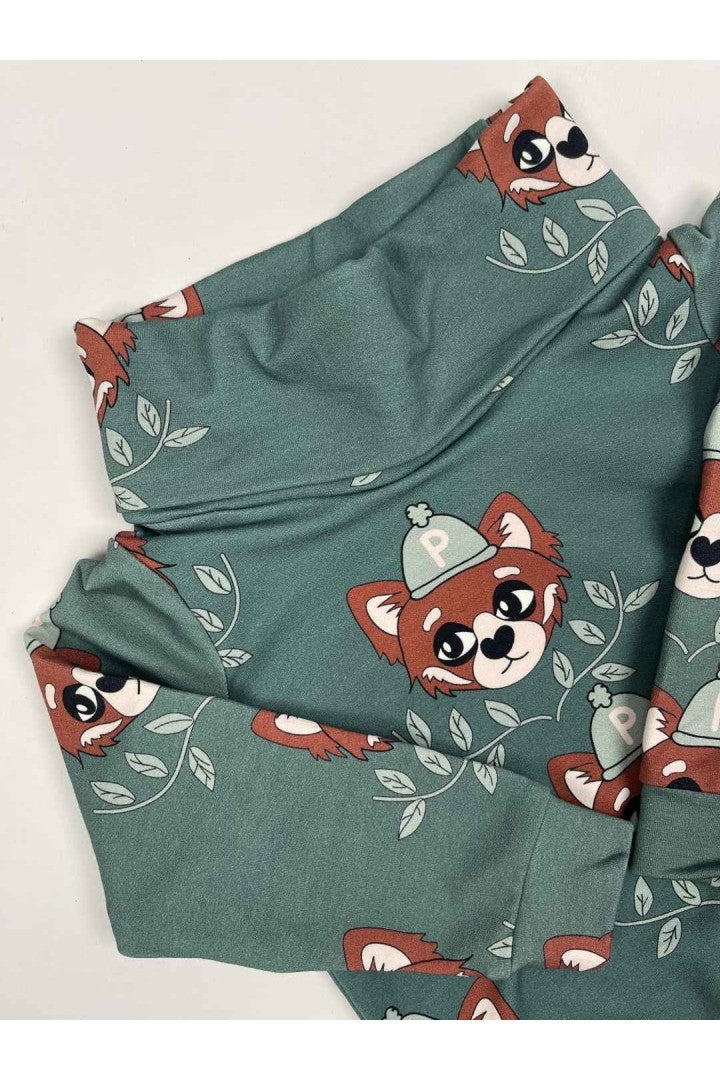 Bluza dziecięca z kominem Panda Zielona – ujęcie 4