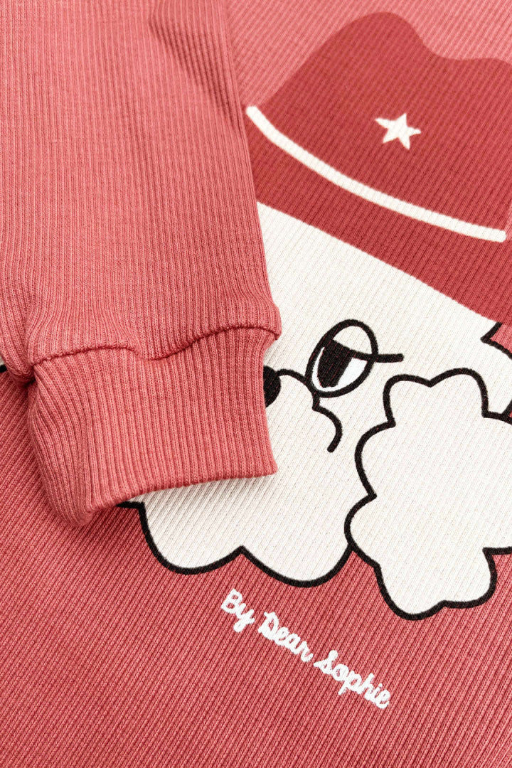 Longsleeve prążkowany dziecięcy Szeryf Brązowy – ujęcie 2