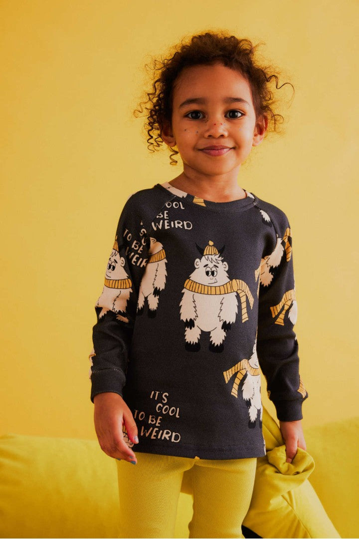Longsleeve prążkowany dziecięcy Yeti Ciemny – ujęcie 2