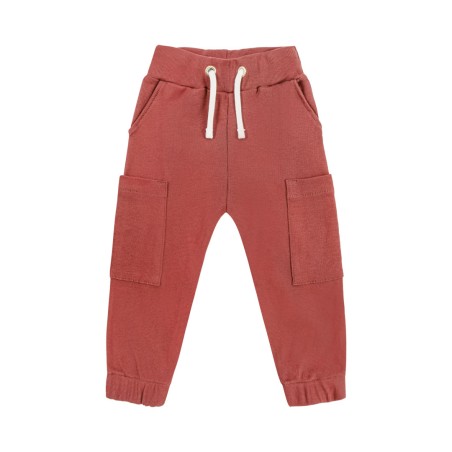 BROWN RIB CARGO PANTS