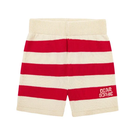 RED STRIPES SWEATER SHORTS