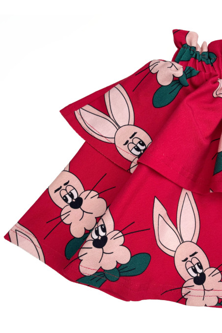 RABBIT RED WAVE SKIRT