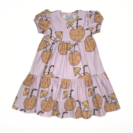 COCONUT VIOLET PUFF DRESS