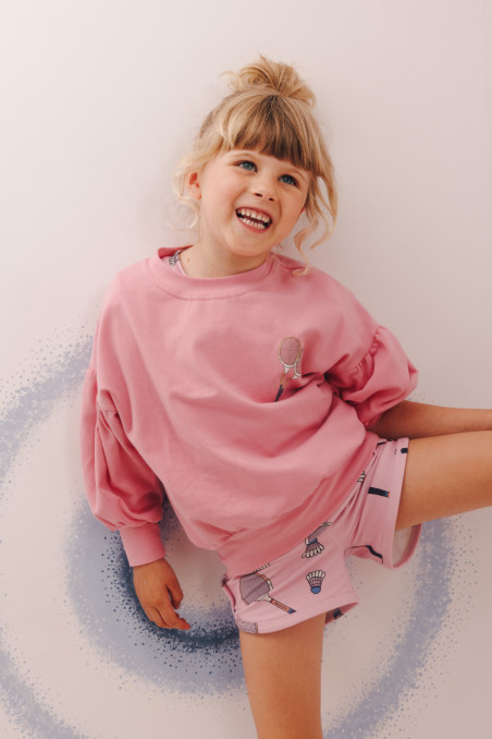 TENIS RÓŻOWY BLUZA BUFIASTA