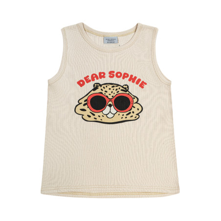 CHOMIK ECRU PRĄŻKOWANY TANK TOP