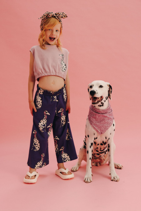 DALMATIAN PINK LOOSE CROP TOP