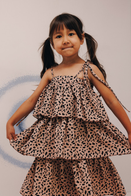 SPOTTLES BROWN WAVE DRESS
