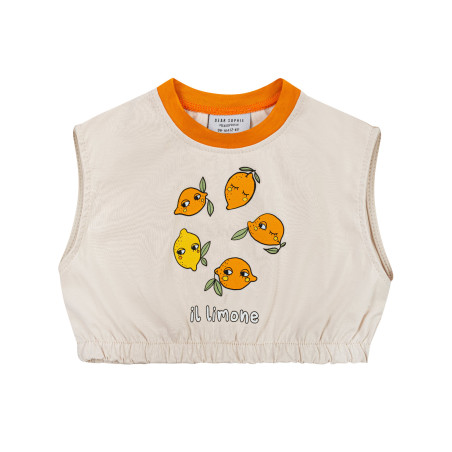 LEMON ECRU LOOSE CROP TOP