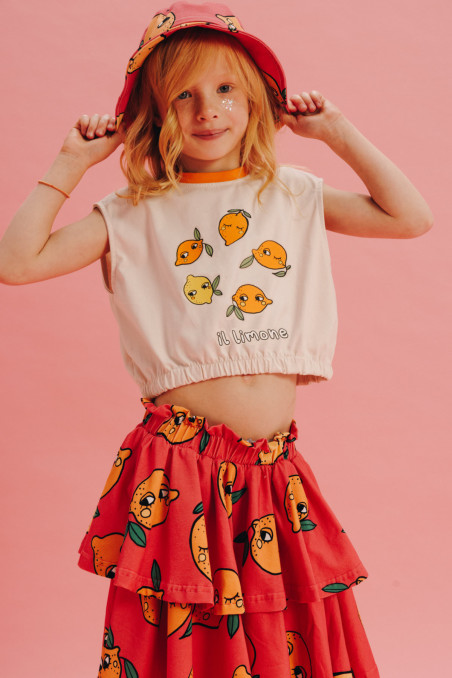 LEMON ECRU LOOSE CROP TOP