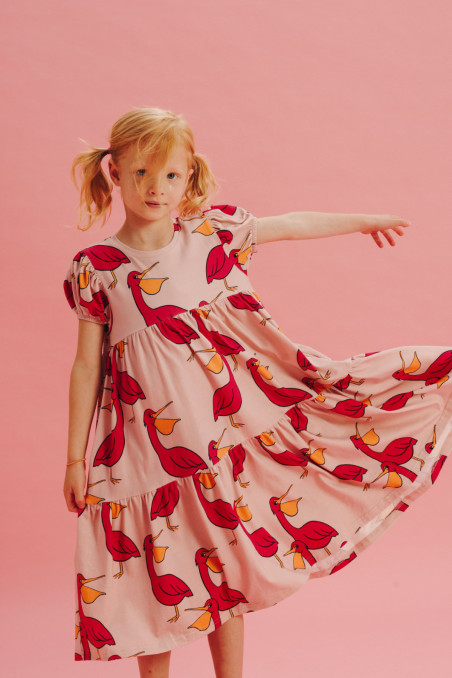 PELICAN BEIGE PUFF DRESS