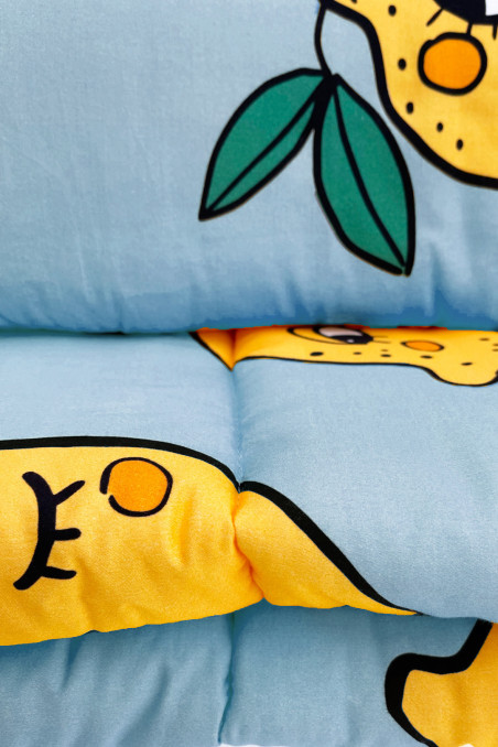 LEMON BLUE FILLED BEDDING