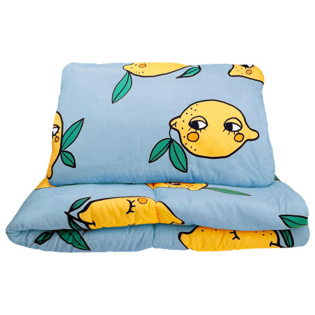 LEMON BLUE FILLED BEDDING