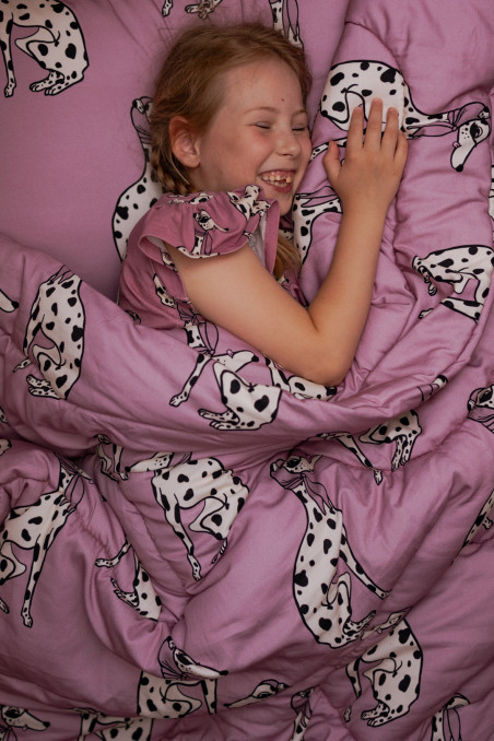 DALMATIAN PINK FILLED BEDDING SET