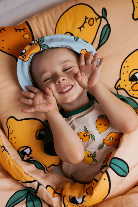 LEMON YELLOW FILLED BEDDING SET