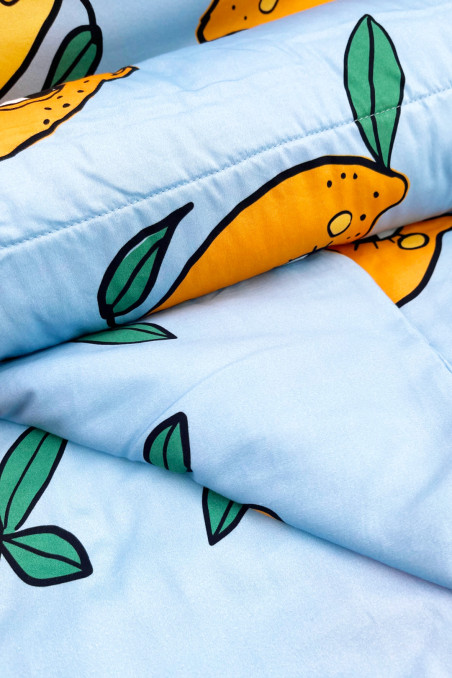 LEMON BLUE FLAT PILLOW