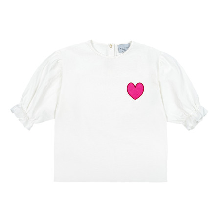 HEART WHITE FRILL SHIRT