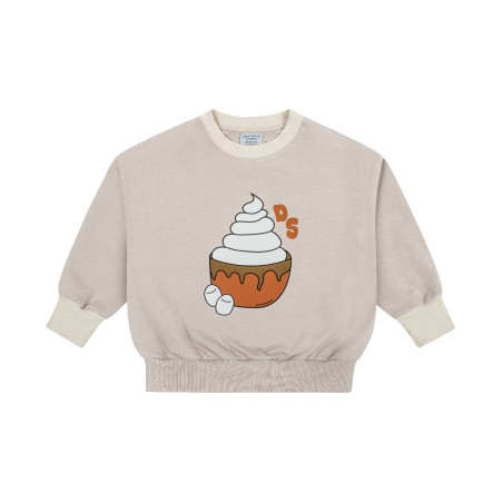 GORĄCA CZEKOLADA BEŻOWA BLUZA OVERSIZE