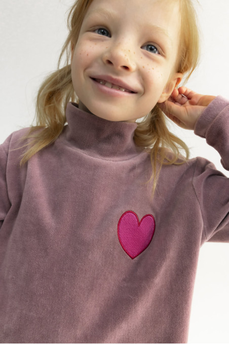 HEART LILAC VELVET LONGSLEEVE