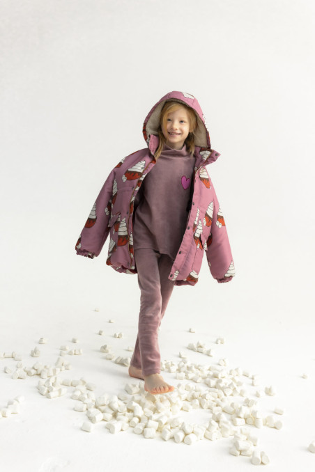 HEART LILAC VELVET LEGGINGS