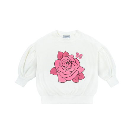 ROSE VELVET PUFF SWEATSHIRT