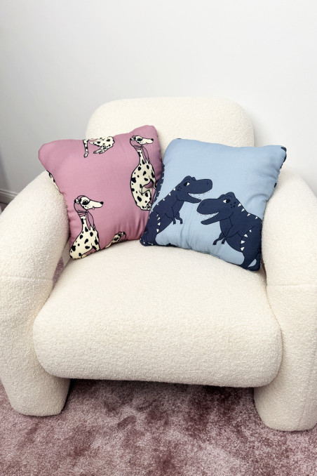 T-REX BLUE SMALL BAMBOO PILLOW