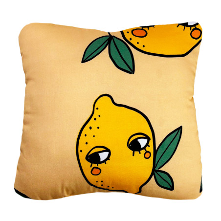 LEMON YELLOW SMALL COTTON PILLOW