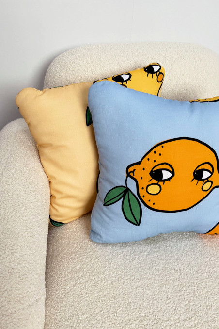 LEMON BLUE PILLOW