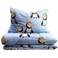 PENGUIN BLUE FILLED BEDDING SET