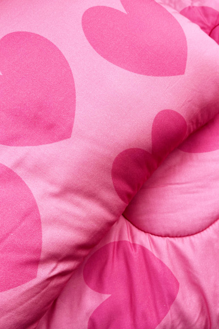 HEARTS PINK FLAT PILLOW