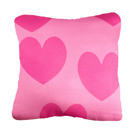 HEARTS PINK SMALL COTTON PILLOW