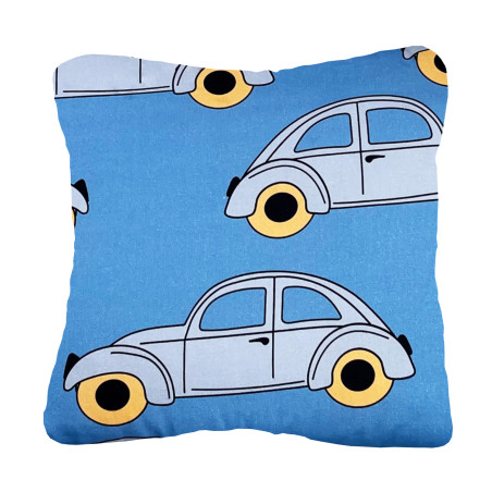 BEETLE BLUE SMALL COTTON PILLOW