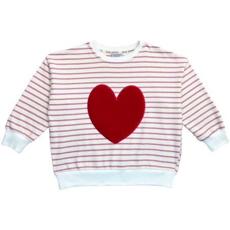 HEART STRIPES SWEATSHIRT