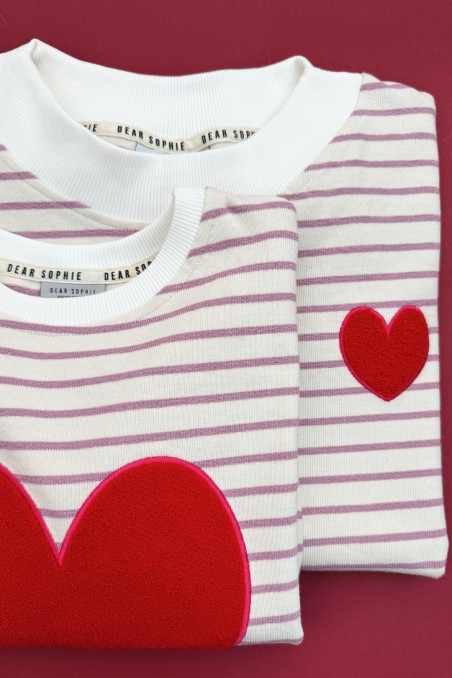 HEART STRIPES SWEATSHIRT