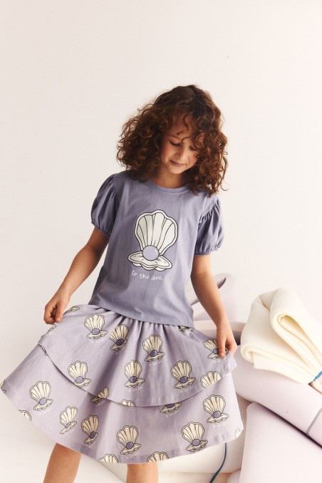 MUSZELKA FIOLETOWA / SPÓDNICA FALBANY