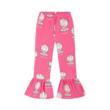 MUSZELKA RÓŻOWA SPODNIE Z FALBANKĄ