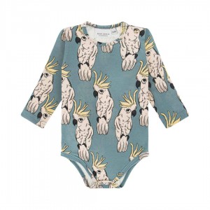 PARROT ECRU LONG SLEEVE BODYSUIT
