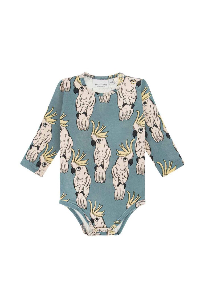 PARROT ECRU LONG SLEEVE BODYSUIT
