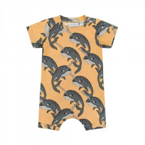 NARWHAL YELLOW ROMPER