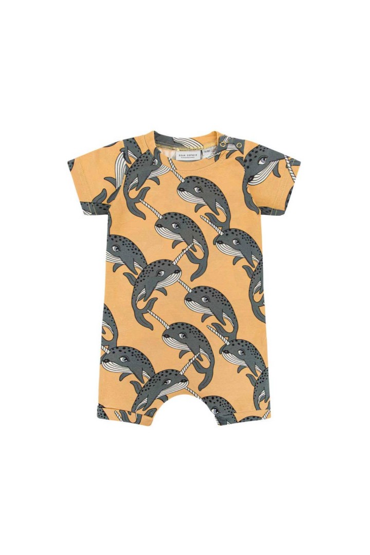NARWHAL YELLOW ROMPER