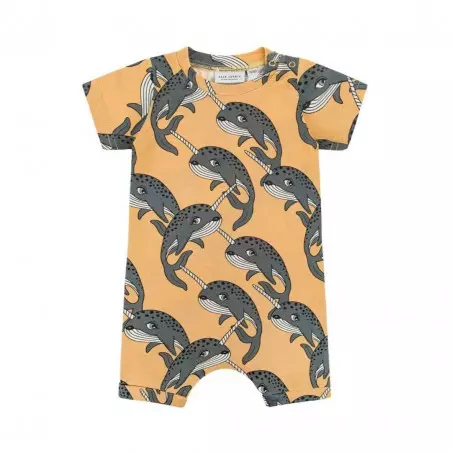 NARWHAL YELLOW ROMPER