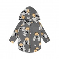 PIESEK SZARY BLUZA Z KAPTUREM