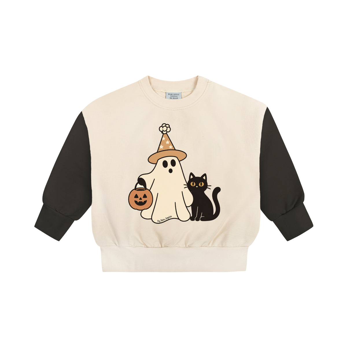 Bluza raglanowa dziecięca Halloween Trio Off-White – DEAR SOPHIE – ujęcie 1