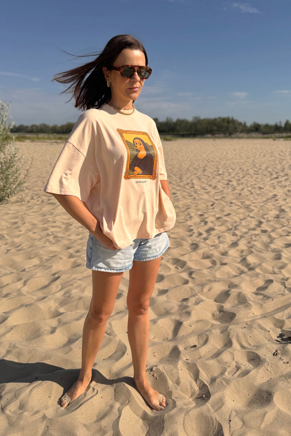 Damski t-shirt Washed Butter Yellow – ujęcie 2