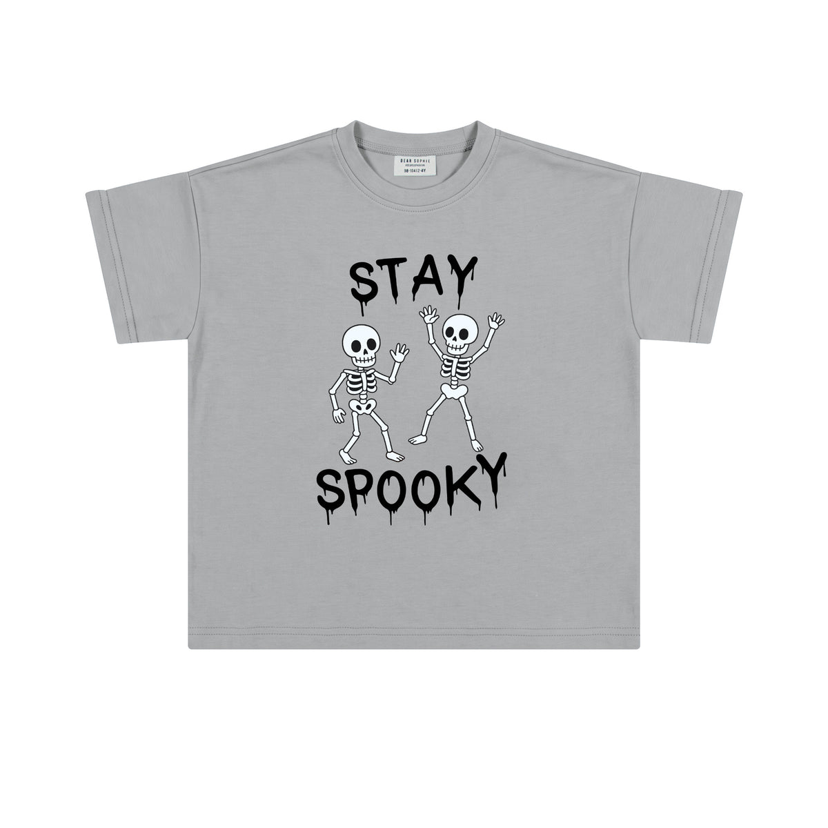 Luźny t-shirt dziecięcy Stay Spooky Szary – DEAR SOPHIE – ujęcie 1
