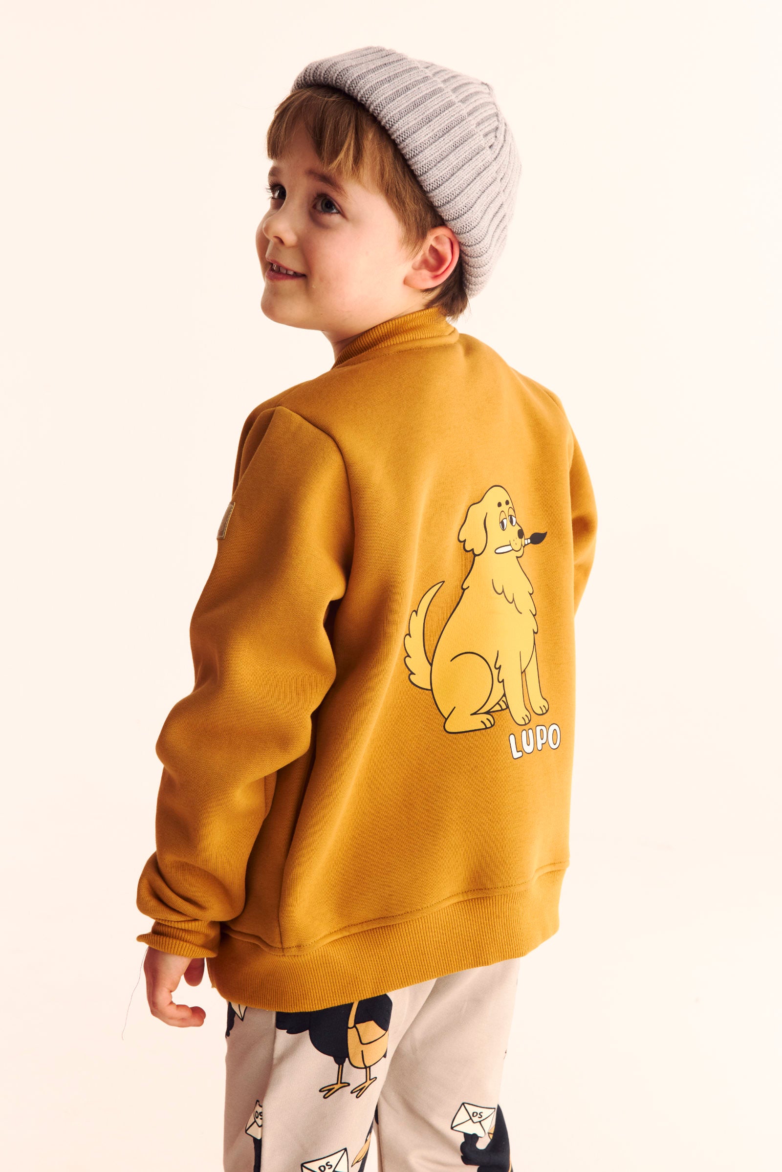 Bluza zapinana dziecięca Lupo Żółty – DEAR SOPHIE