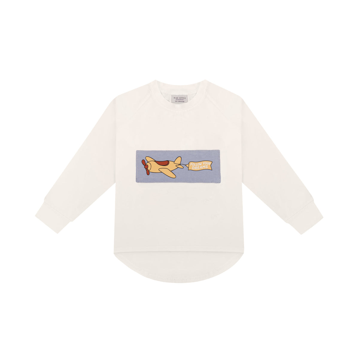 Longsleeve dziecięcy Samolot Off-White – DEAR SOPHIE – ujęcie 1